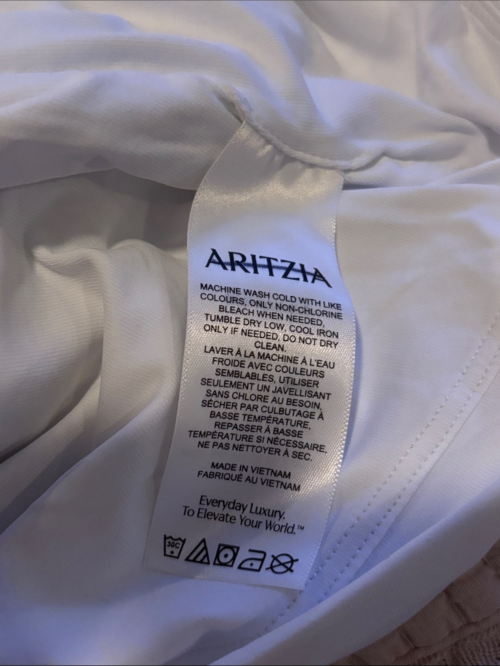 Aritzia Contour Flourish White Tank Top, new without tags - Picture 7 of 8